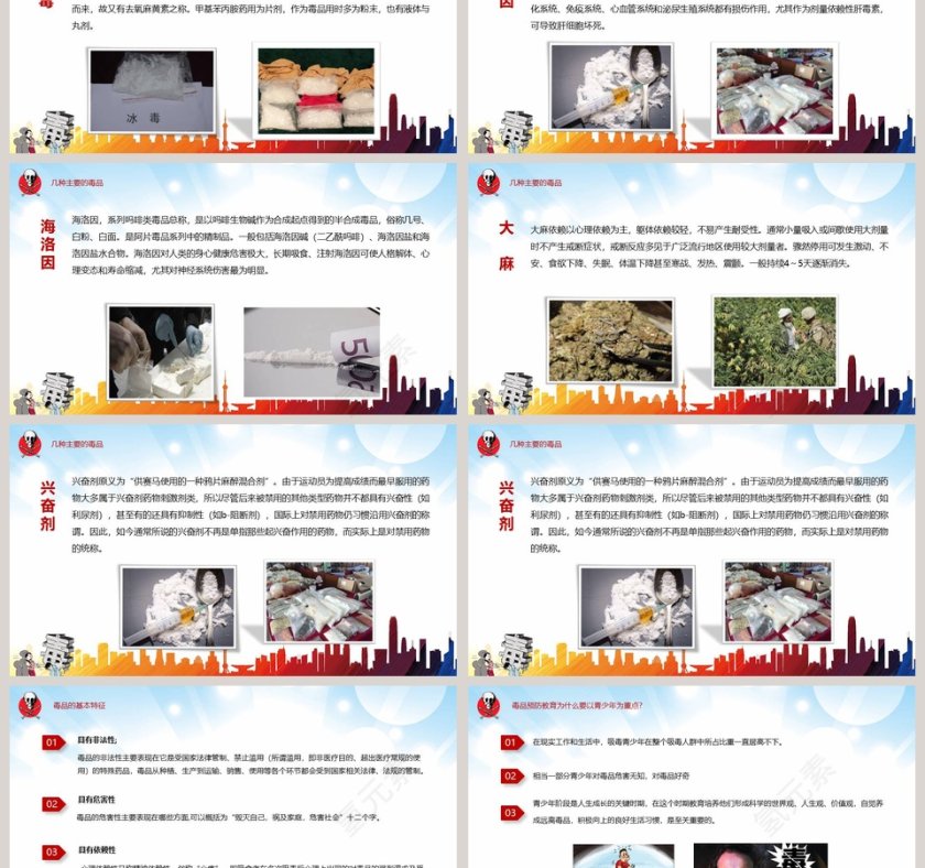 远离毒品禁毒PPT模板第3张