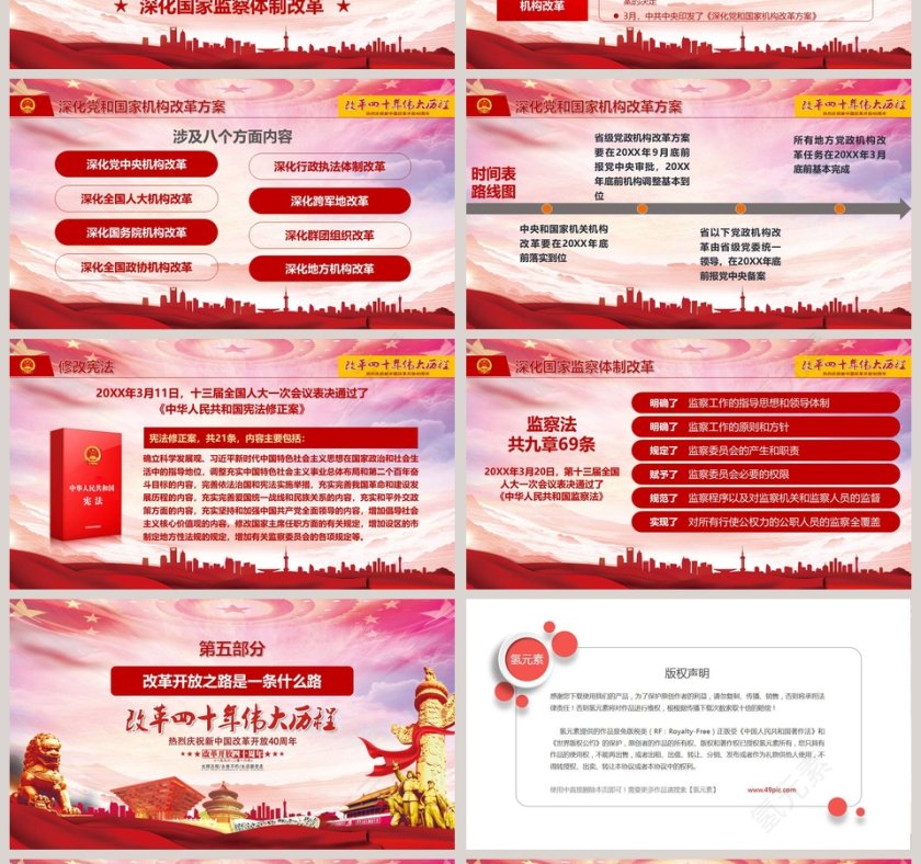 改革开放四十周年PPT第4张