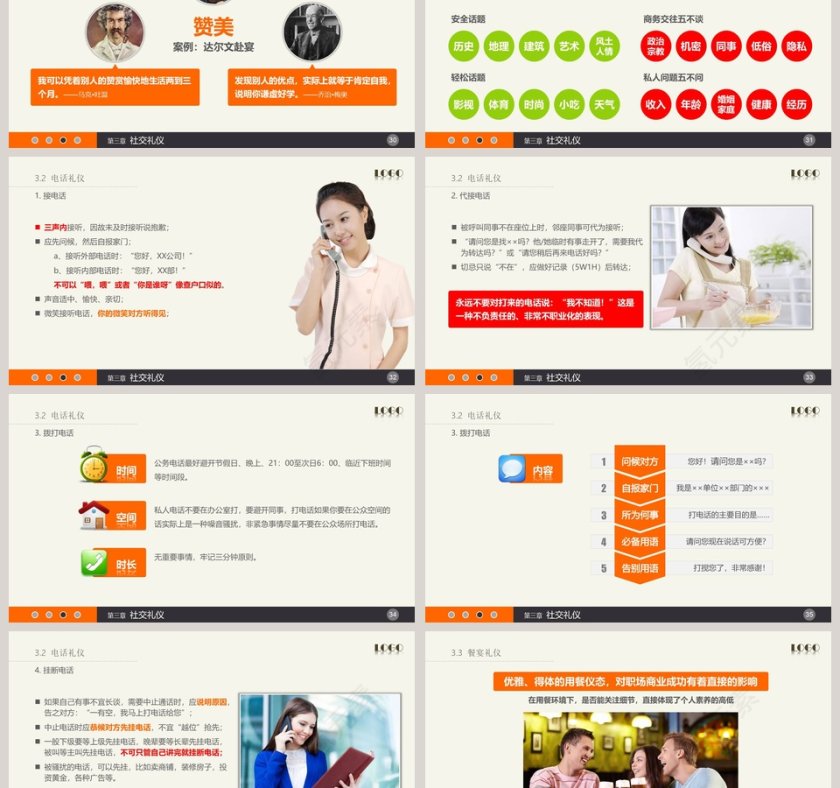 彩色简约商务实用礼仪培训第6张