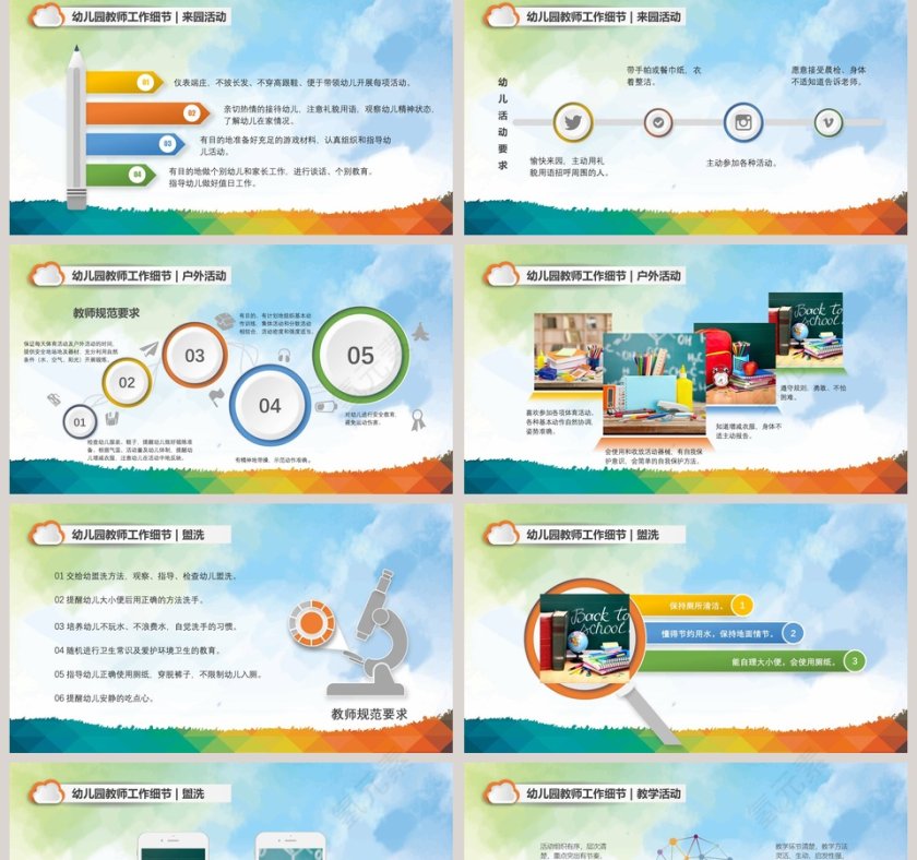 蓝色简约清新幼儿园教师培训PPT 第2张