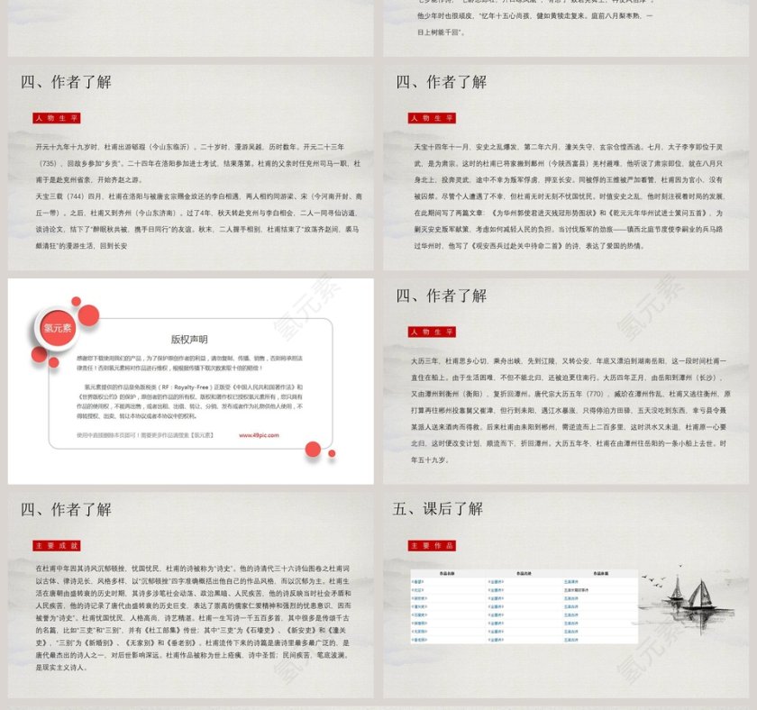 灰色简约大气小学语文古文课件望岳ppt第4张