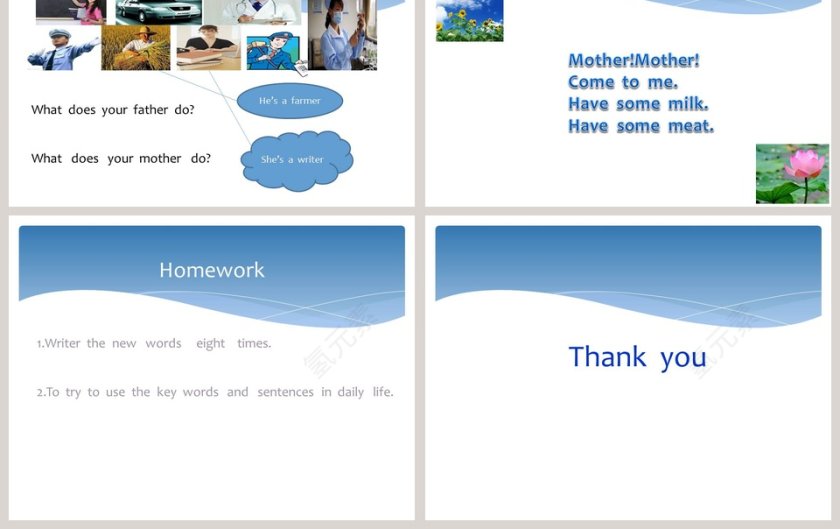 Unit3   My father is a writer-精通版五年级上册教学ppt课件第3张