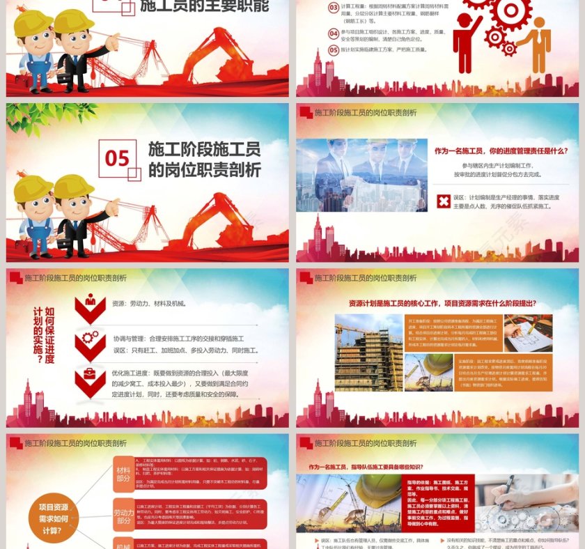 简约清新施工员培训课件PPT第3张