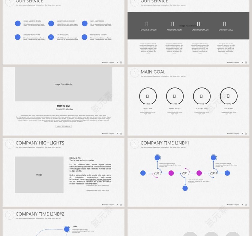  欧美经典商务时尚工作总结PPT模板  第2张