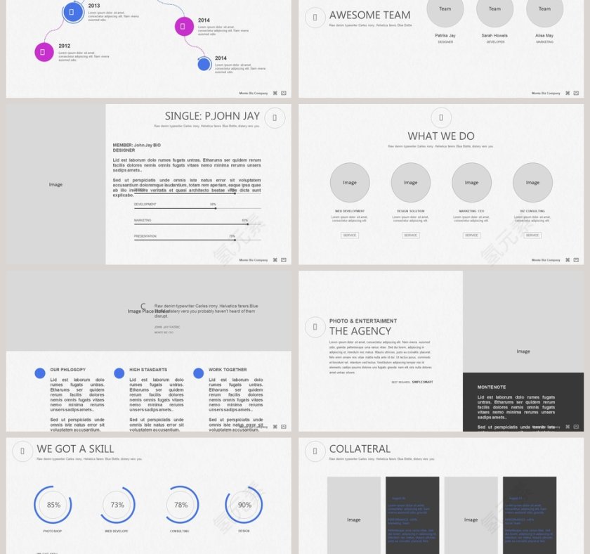  欧美经典商务时尚工作总结PPT模板  第3张