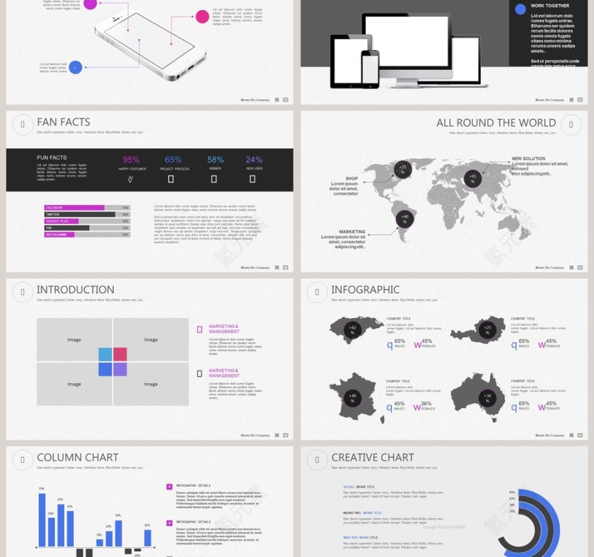  欧美经典商务时尚工作总结PPT模板  第6张