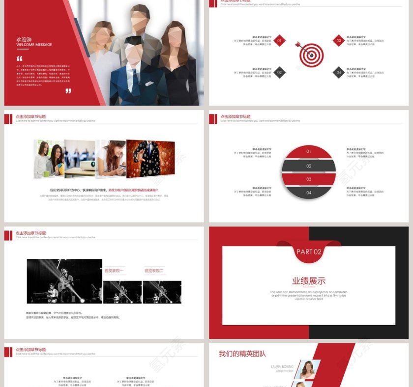 红色大气商务工作总结汇报第2张