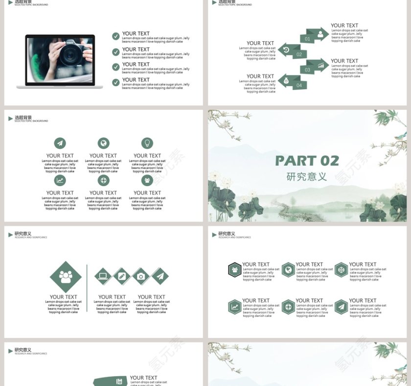 绿色简约清新答辩模板PPT第2张