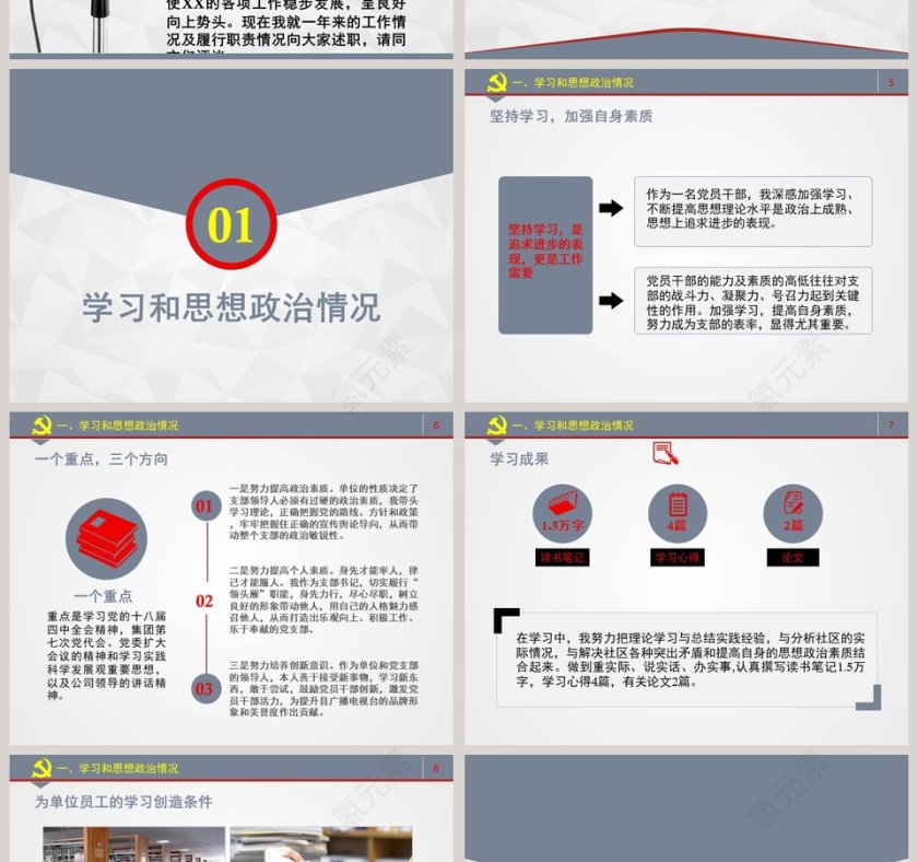 党员干部述职述廉报告廉洁廉政PPT模板干部转正PPT第2张