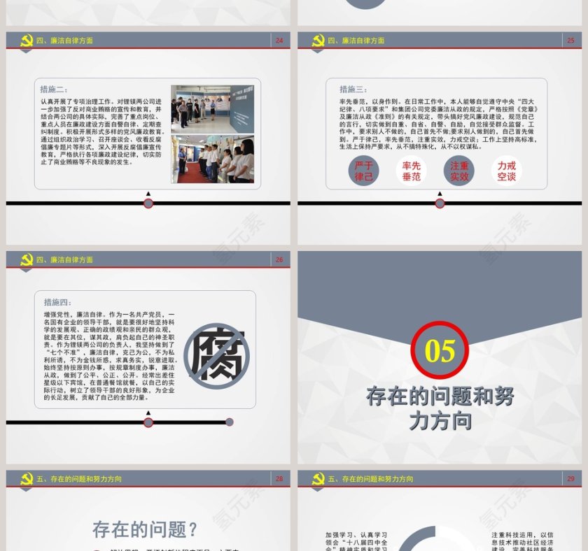 党员干部述职述廉报告廉洁廉政PPT模板干部转正PPT第6张