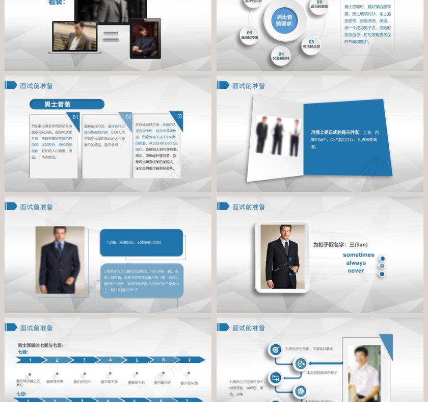 商务风格面试礼仪培训PPT模板第3张