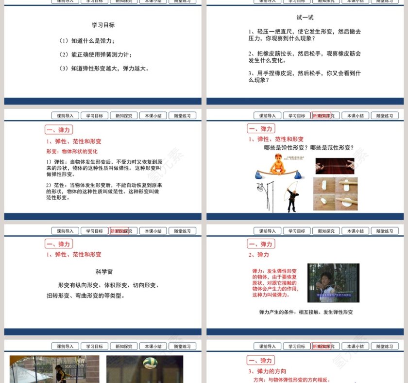 北师大版八年物理下册第七章第二节-弹力  力的测量教学ppt课件第2张
