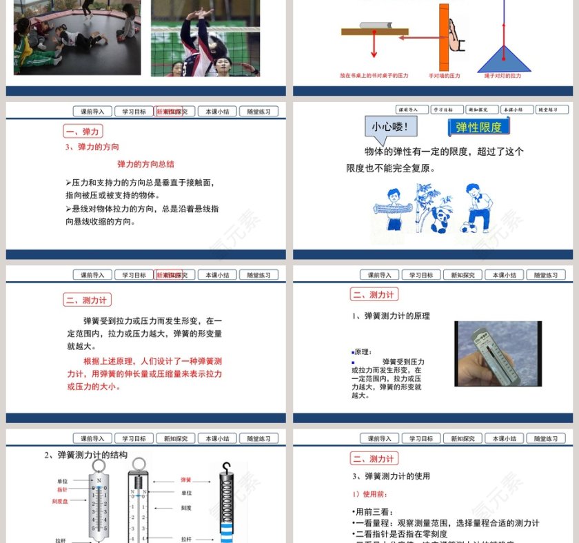 北师大版八年物理下册第七章第二节-弹力  力的测量教学ppt课件第3张