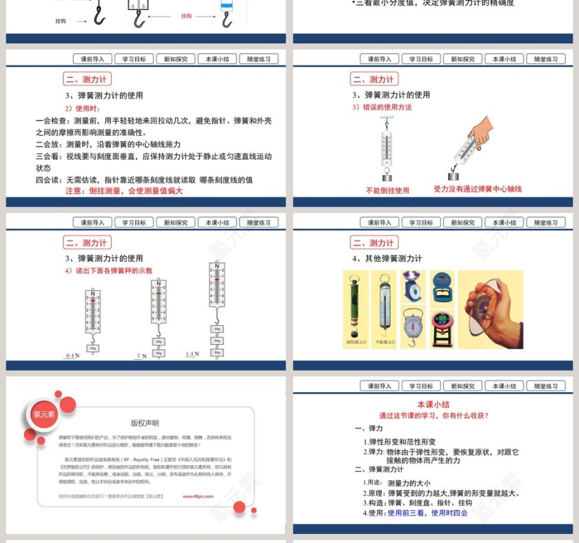 北师大版八年物理下册第七章第二节-弹力  力的测量教学ppt课件第4张