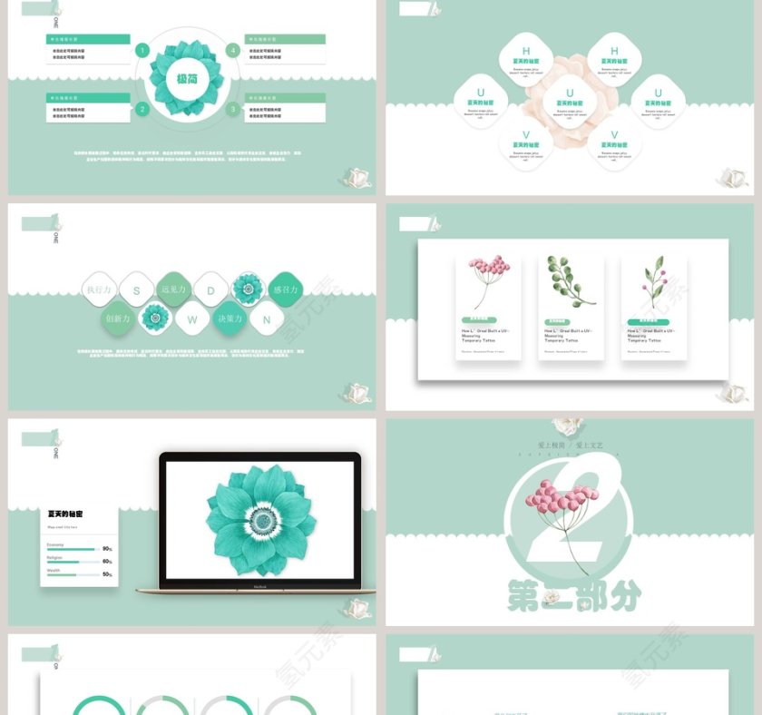 夏天秘密工作总结PPT模板第2张