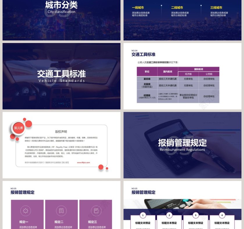 紫色大气财务总结报告ppt第3张