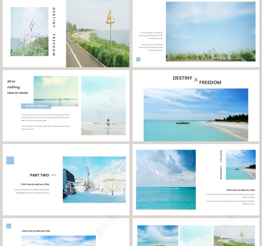 面朝大海春暖花开夏冬主题工作PPT 模板第2张