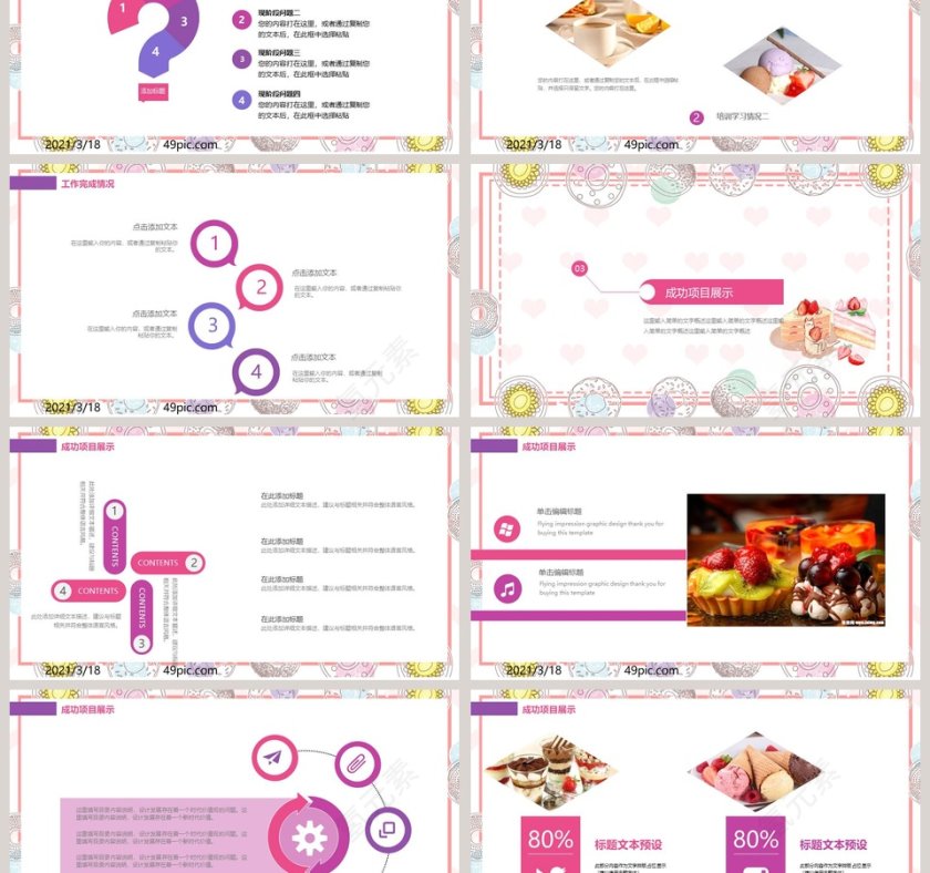 糕点甜品总结汇报PPT模板第3张