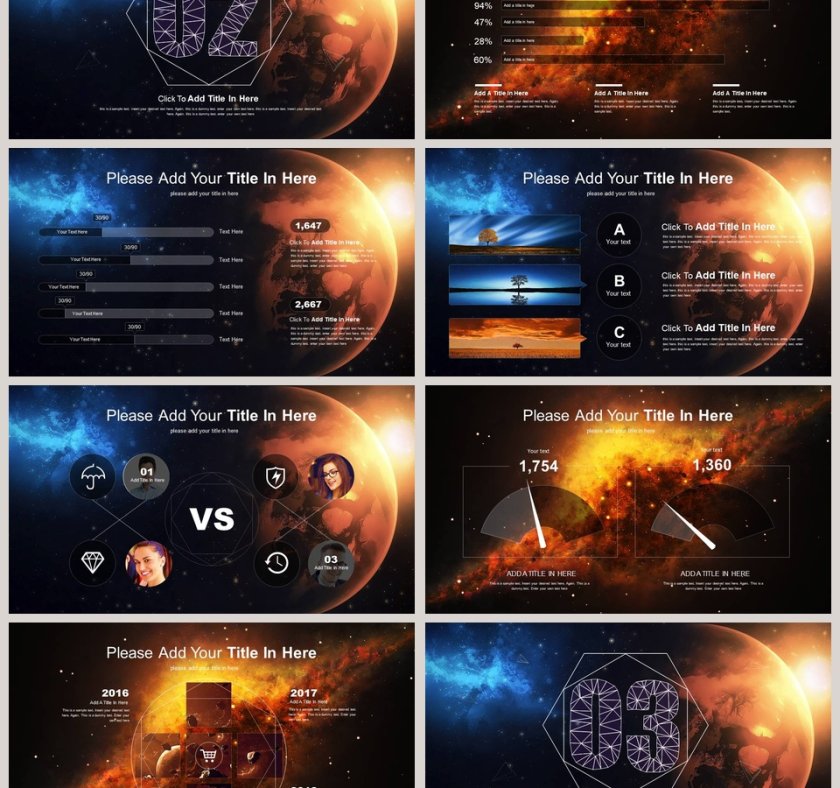 简约大气炫酷宇宙星空科技动态PPT模板第3张