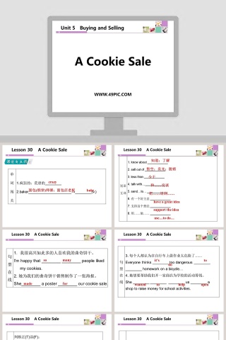 A Cookie Sale-Unit 5教学ppt课件