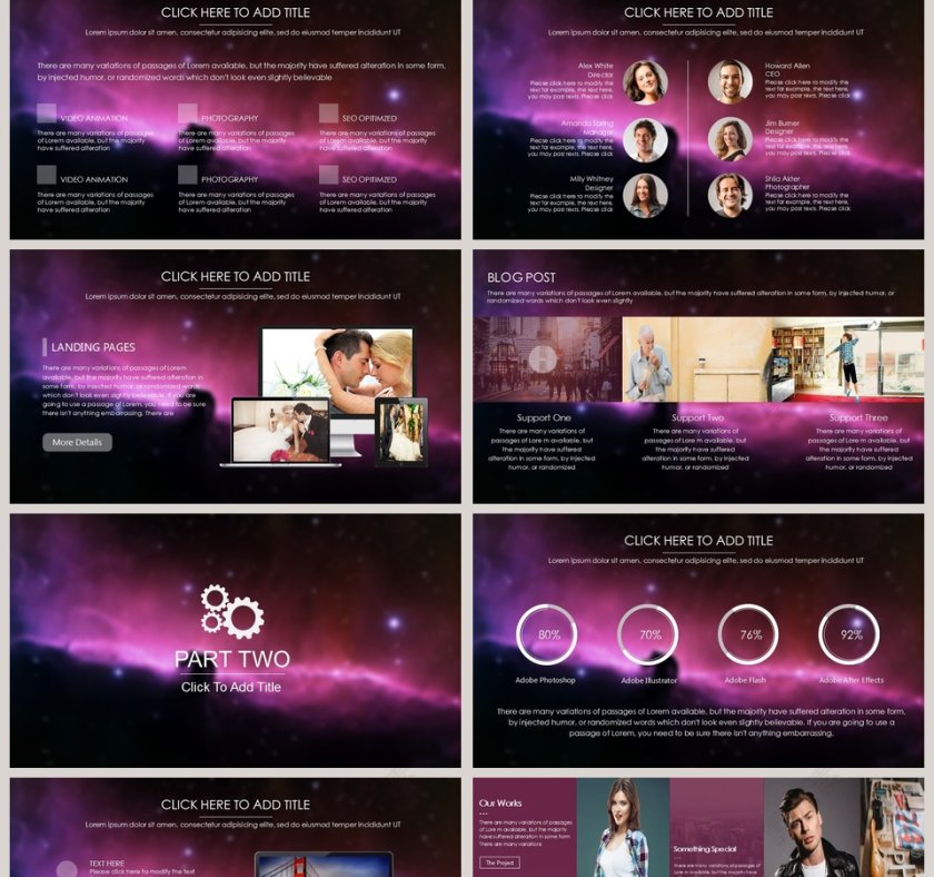 简约大气炫酷宇宙星空科技动态PPT模板 第2张