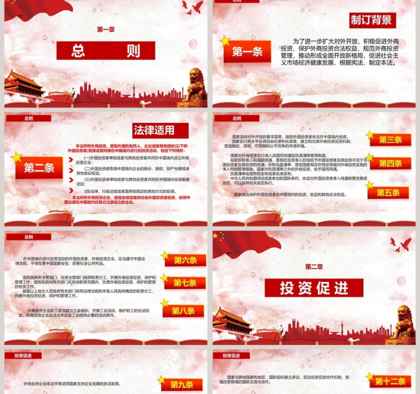写实背景中华人民共和国外商投资法PPT模板第2张