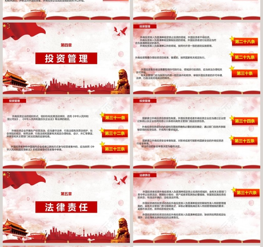 写实背景中华人民共和国外商投资法PPT模板第4张