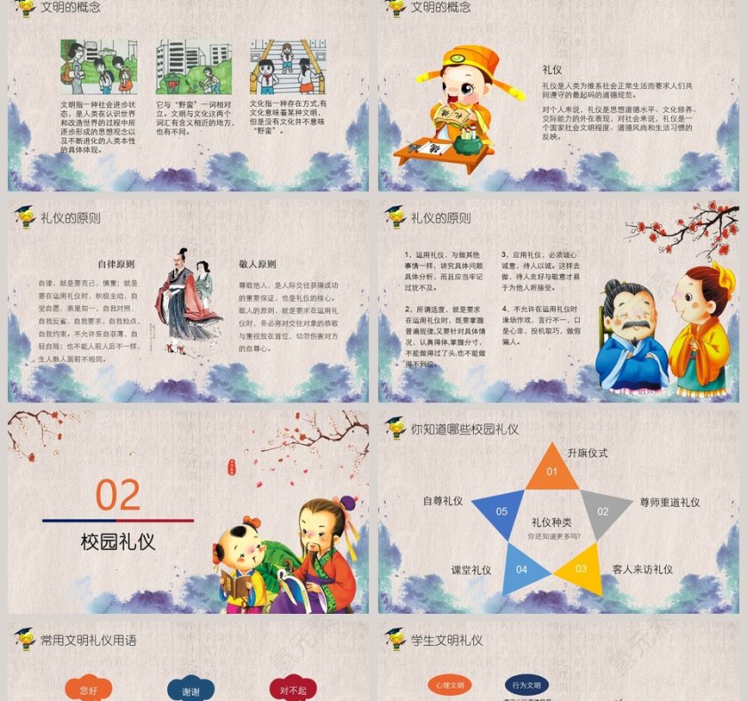 文明礼仪中小学生主题班会PPT第2张