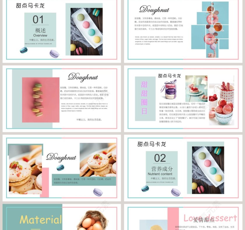 甜甜圈面包咖啡甜点PPT第2张