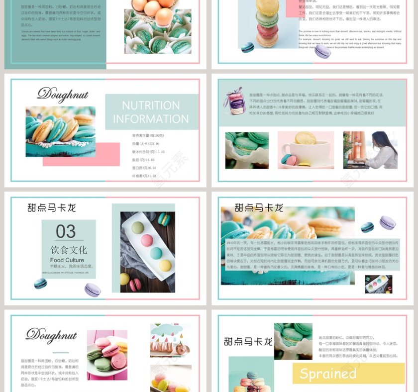 甜甜圈面包咖啡甜点PPT第3张