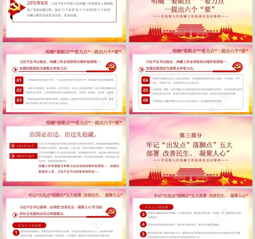 中央第七次西藏工作座谈会专题党课PPT模板第3张