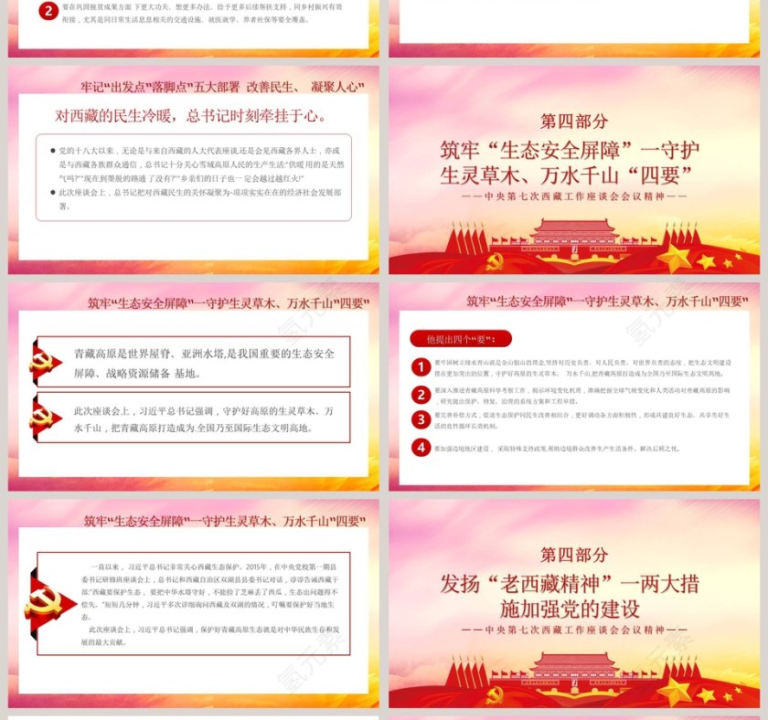 中央第七次西藏工作座谈会专题党课PPT模板第4张