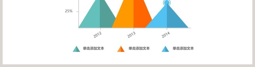 山形锥形柱状图PPT模板素材第2张