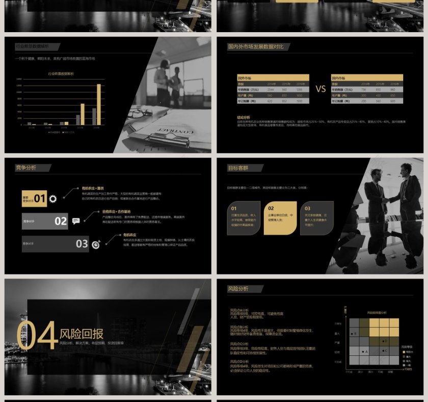 黑色大气商业项目融资计划书ppt模版第4张
