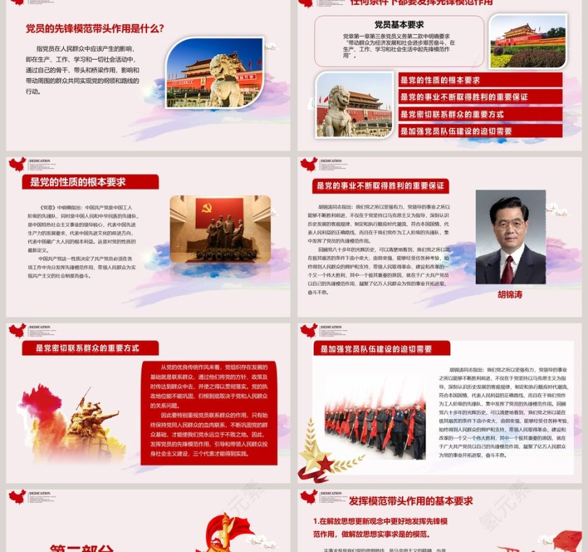 发挥共产党员先锋模范带头作用PPT模板第2张