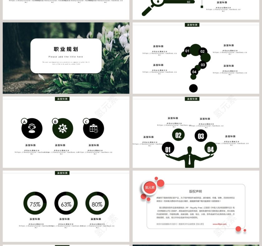 绿色简约通用唯美文艺PPT模板第4张