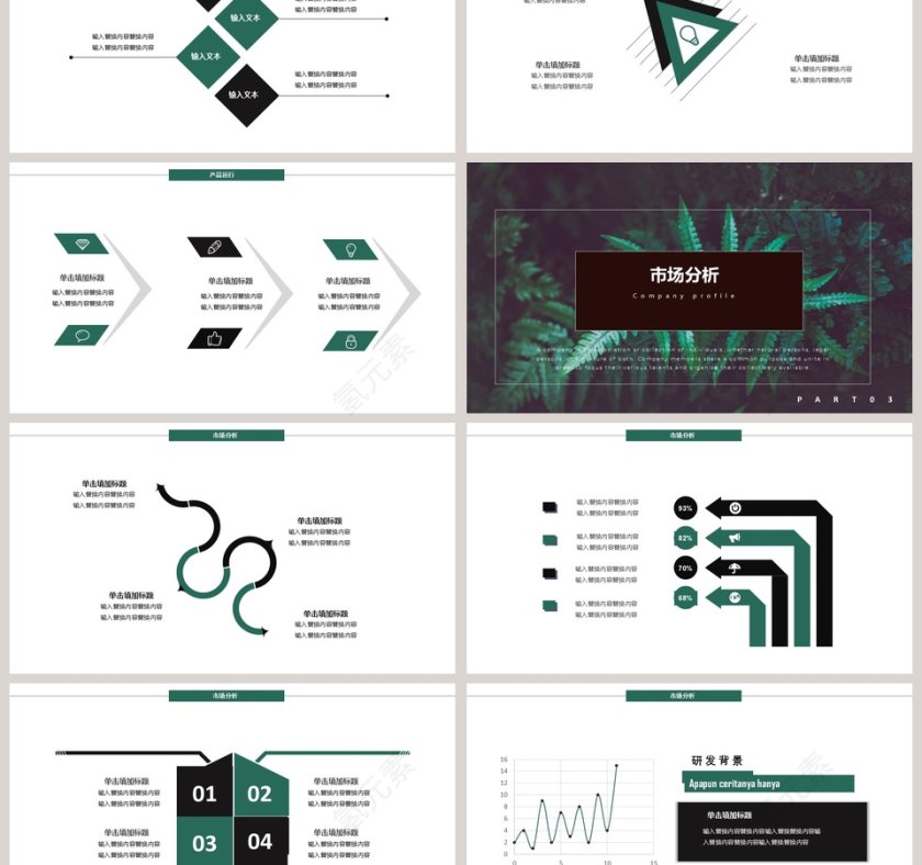 绿色森系商业计划书PPT模板第3张