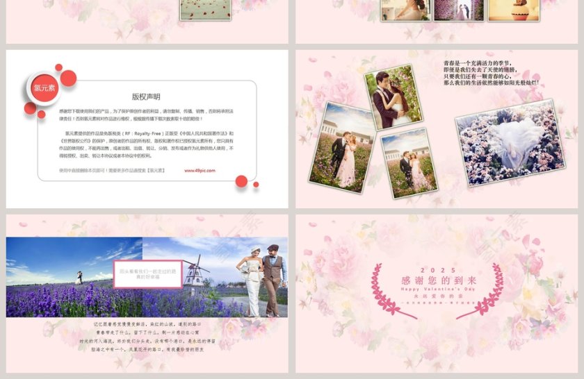 我们结婚啦主题简约爱情婚礼PPT模板第4张