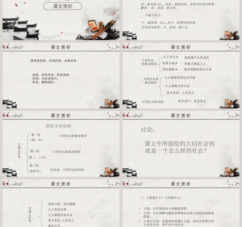 初中语文课件PPT《大道之行也  》      第3张