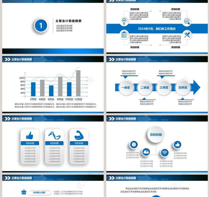 蓝色简约财务总结报告ppt第2张