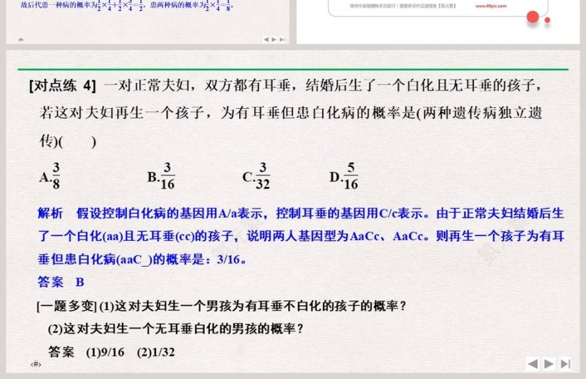 微专题二自由组合定律的解题方法与攻略教学ppt课件第4张