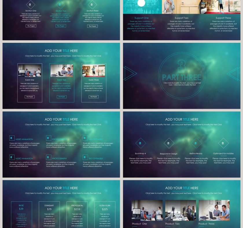 简约大气炫酷宇宙星空科技动态PPT模板第3张