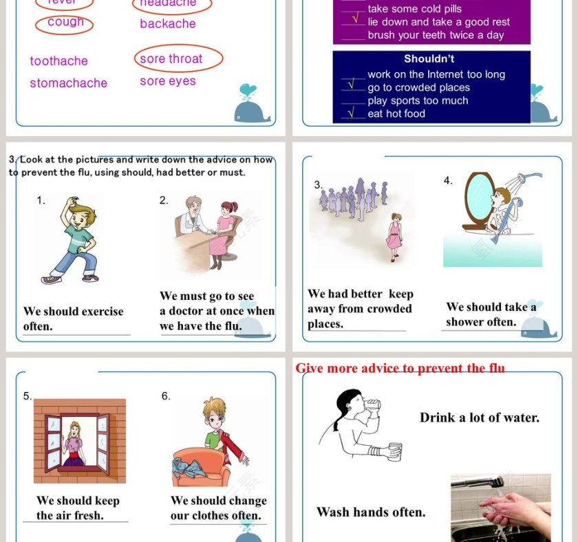 Unit 2  Topic 3-Must we exercise to prevent the flu教学ppt课件第5张