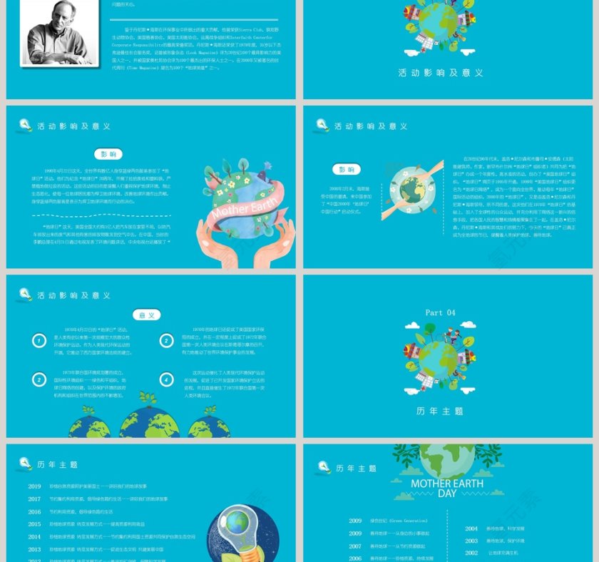 世界地球日主题班会模板环境保护PPT第3张