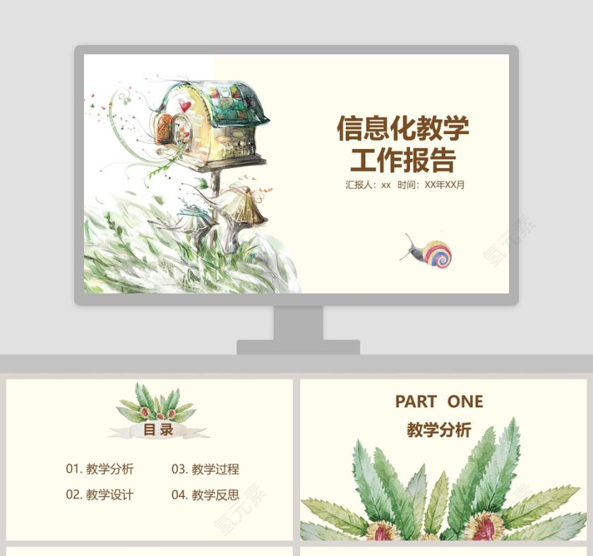大自然背景信息化教学工作汇报第1张