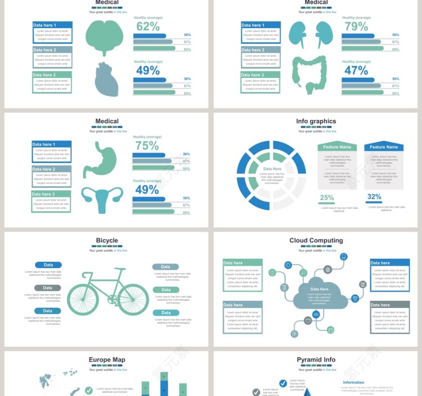 医疗医学可视化图表集PPT模板第2张