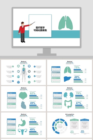 医疗医学可视化图表集PPT模板