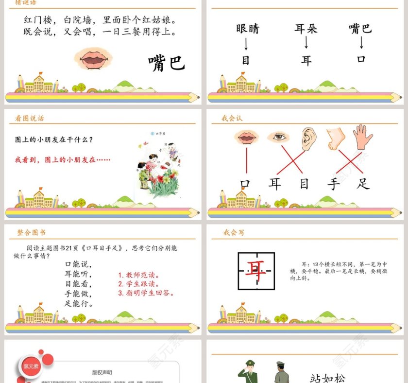 一年级语文上册口耳目语文课件PPT第2张