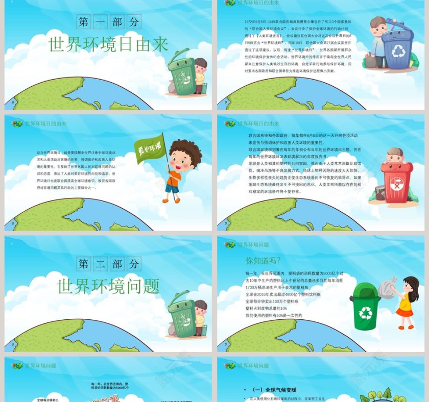 保护环境热爱地球世界地球日PPT模板第2张