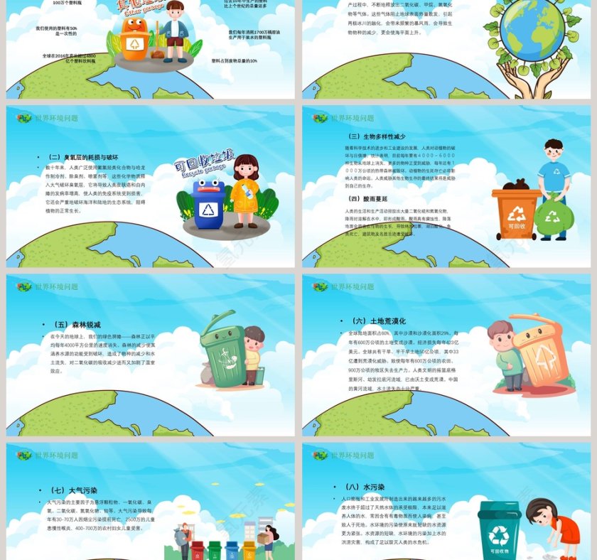 保护环境热爱地球世界地球日PPT模板第3张